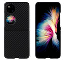 For Huawei P50 Pocket Leather Back Phone Case(Black Carbon Fiber Texture)