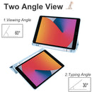 For iPad 10.2 2021/2020/2019 Acrylic 3-folding Smart Leather Tablet Case(Sky Blue)