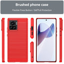 For Motorola Moto X30 Pro/Edge 30 Ultra Brushed Texture Carbon Fiber TPU Phone Case(Red)