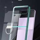 For Samsung Galaxy Z Flip4 Electroplating PC Full Coverage Shockproof Ring Phone Case(Purple)