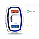 308 3 in 1 Cigarette Lighter Conversion Plug Multi-function USB Car Fast Charger(Black)