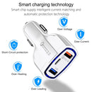 308 3 in 1 Cigarette Lighter Conversion Plug Multi-function USB Car Fast Charger(White)