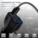308 3 in 1 Cigarette Lighter Conversion Plug Multi-function USB Car Fast Charger(Black)