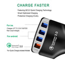KC08 4 in 1 Cigarette Lighter Conversion Plug Multi-function USB Car Fast Charger(White)