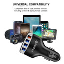 KC08 4 in 1 Cigarette Lighter Conversion Plug Multi-function USB Car Fast Charger(Black)
