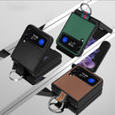 For Samsung Galaxy Z Flip4 Cross Texture Shockproof Protective Phone Case with Lanyard(Black)