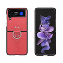 For Samsung Galaxy Z Flip4 Buckle Leather Shockproof Protective Phone Case with Lanyard(Red)