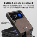 For Samsung Galaxy Z Flip4 Buckle Leather Shockproof Protective Phone Case with Lanyard(Green)