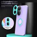 For Honor X7/Play 30 Plus Eagle Eye Ring Holder Phone Case(Purple + Light Green)