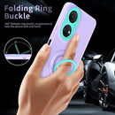 For Honor X7/Play 30 Plus Eagle Eye Ring Holder Phone Case(Purple + Light Green)