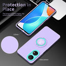 For Honor X7/Play 30 Plus Eagle Eye Ring Holder Phone Case(Purple + Light Green)