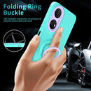For Honor X7/Play 30 Plus Eagle Eye Ring Holder Phone Case(Light Green + Purple)