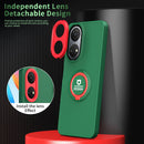 For Honor X7/Play 30 Plus Eagle Eye Ring Holder Phone Case(Dark Green + Red)