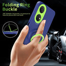 For Honor X7/Play 30 Plus Eagle Eye Ring Holder Phone Case(Blue + Green)