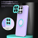 For Honor X8/X30i Eagle Eye Ring Holder Phone Case(Purple + Light Green)