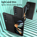 For Samsung Galaxy Z Fold4 Skin Leather Folded Phone Case(Litchi Pattern)