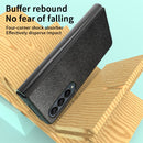 For Samsung Galaxy Z Fold4 Skin Leather Folded Phone Case(Litchi Pattern)