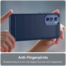 For Motorola Edge 30 Brushed Texture Carbon Fiber TPU Phone Case(Blue)