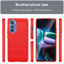 For Motorola Edge 30 Brushed Texture Carbon Fiber TPU Phone Case(Red)
