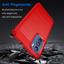 For Motorola Edge 30 Brushed Texture Carbon Fiber TPU Phone Case(Red)