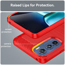 For Motorola Edge 30 Brushed Texture Carbon Fiber TPU Phone Case(Red)