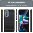 For Motorola Edge 30 Brushed Texture Carbon Fiber TPU Phone Case(Black)
