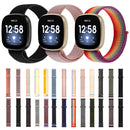 For Fitbit Versa 3 Nylon Rubber Buckle Watch Band(Black Grey)