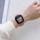 For Fitbit Versa 3 Nylon Rubber Buckle Watch Band(Reflective Black)