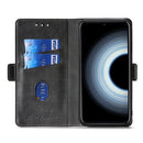 For Xiaomi Redmi K50 Ultra/Xiaomi 12T/Xiaomi 12T Pro Contrast Color Side Buckle Leather Phone Case(Black + Grey)