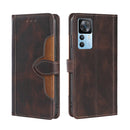 For Xiaomi Redmi K50 Ultra/Xiaomi 12T/Xiaomi 12T Pro Skin Feel Magnetic Buckle Leather Phone Case(Brown)