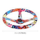 35cm Car Racing Graffiti ABS Steering Wheel(Style 2)