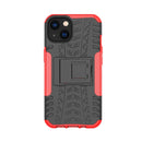For iPhone 14 Tire Texture TPU + PC Phone Case with Holder (Red)