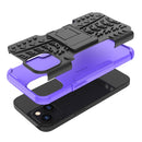 For iPhone 14 Tire Texture TPU + PC Phone Case with Holder (Purple)