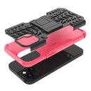 For iPhone 14 Tire Texture TPU + PC Phone Case with Holder (Pink)