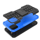For iPhone 14 Plus Tire Texture TPU + PC Phone Case with Holder (Blue)