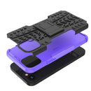 For iPhone 14 Plus Tire Texture TPU + PC Phone Case with Holder (Purple)
