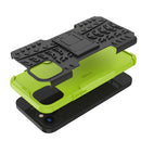 For iPhone 14 Plus Tire Texture TPU + PC Phone Case with Holder (Green)