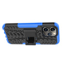 For iPhone 14 Pro Tire Texture TPU + PC Phone Case with Holder(Blue)