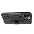 For iPhone 14 Pro Max Tire Texture TPU + PC Phone Case with Holder (Black)