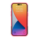 For iPhone 14 Pro Max Tire Texture TPU + PC Phone Case with Holder (Pink)