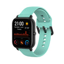 For Amazfit GTS4 Mini Solid Color Soft Silicone Watch Band, Size:S Size(Teal)