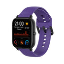 For Amazfit GTS4 Mini Solid Color Soft Silicone Watch Band, Size:S Size(Purple)