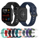 For Amazfit GTS4 Mini Solid Color Soft Silicone Watch Band, Size:S Size(Purple)