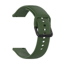 For Amazfit GTS4 Mini Solid Color Soft Silicone Watch Band, Size:Large Size(Army Green)