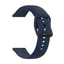For Amazfit GTS4 Mini Solid Color Soft Silicone Watch Band, Size:Large Size(Midnight Blue)