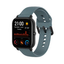 For Amazfit GTS4 Mini Solid Color Soft Silicone Watch Band, Size:Large Size(Rock Blue)