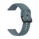 For Amazfit GTS4 Mini Solid Color Soft Silicone Watch Band, Size:Large Size(Rock Blue)