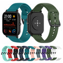 For Amazfit GTS4 Mini Solid Color Soft Silicone Watch Band, Size:Large Size(Black)