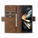 For Samsung Galaxy Z Fold4 5G LC.IMEEKE RFID Anti-theft Leather Phone Case(Brown)