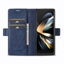 For Samsung Galaxy Z Fold4 5G LC.IMEEKE RFID Anti-theft Leather Phone Case(Blue)